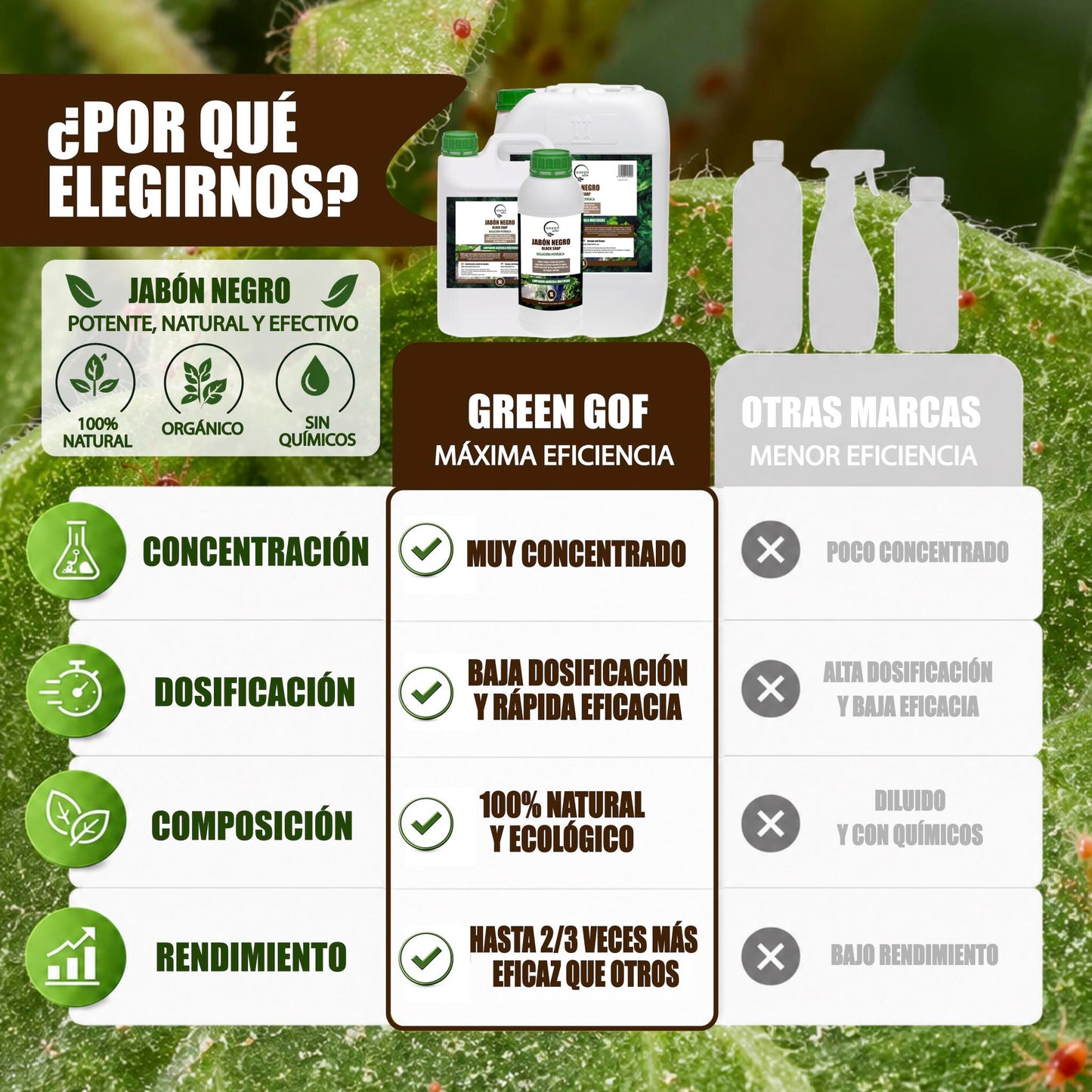 GREEN GOF Jabón Potásico Premium, 1L. Concentrado - Hongos Y Plagas - Actúa Por Contacto._3