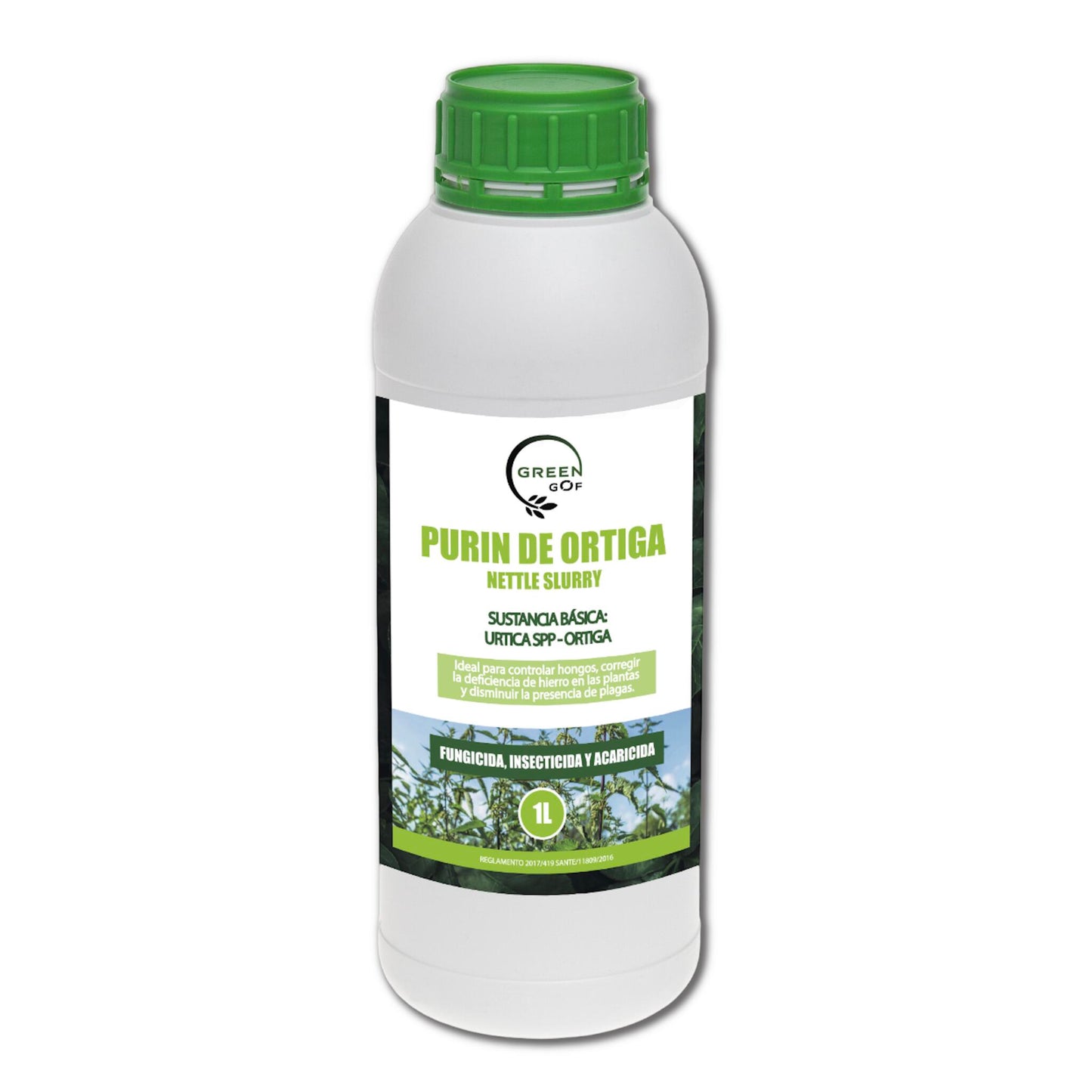 GREEN GOF Purin De Ortiga, 1L. Insecticida, Fungicida, Acaricida. Orgánico y 100% Natural. Curativo y Preventivo._0