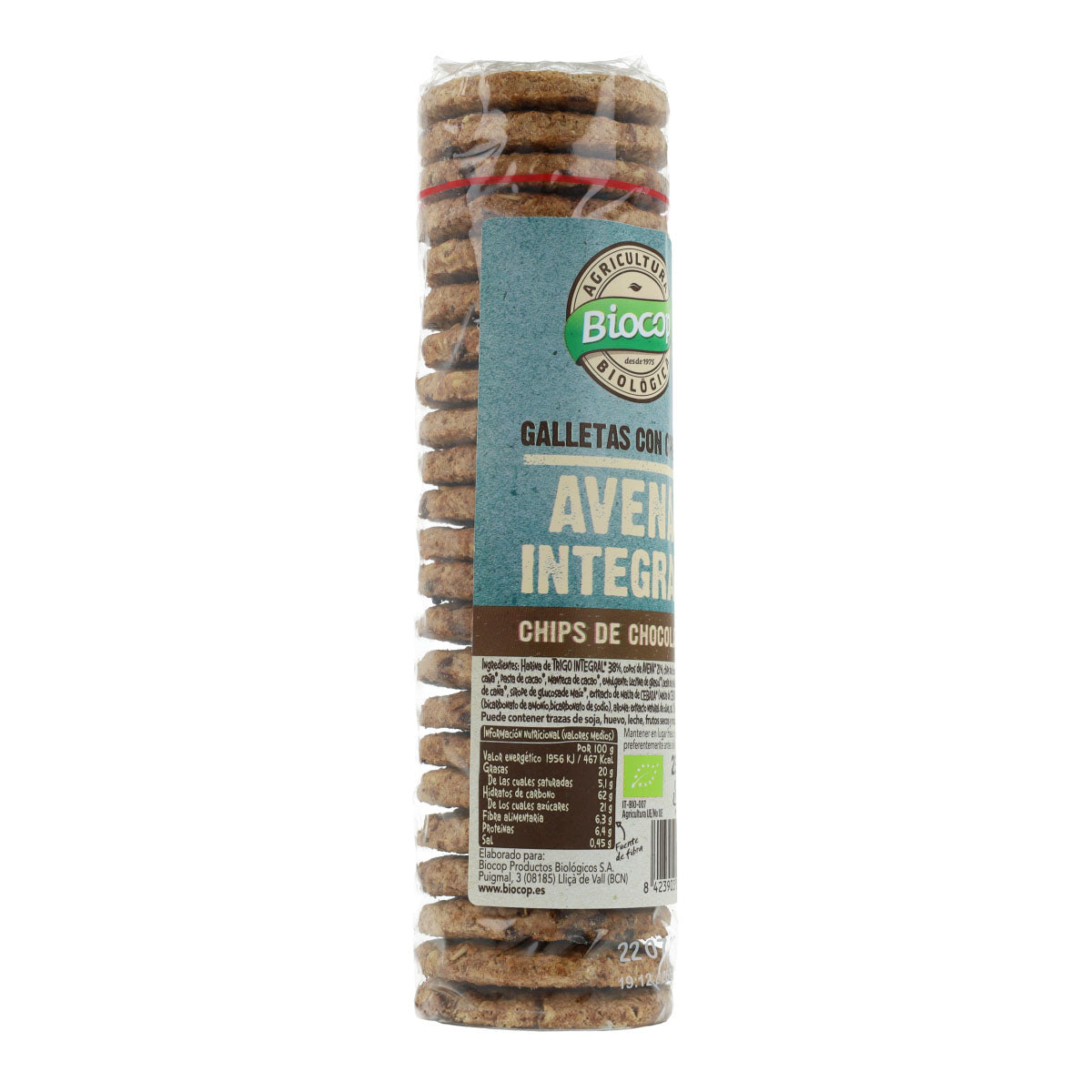 Galletas Copos de Avena Integral con Chips de Choco BIO Biocop 250 g