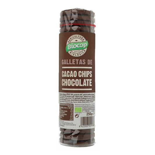 Biocop Biscoitos de cacau biológico com pepitas de chocolate 250 g