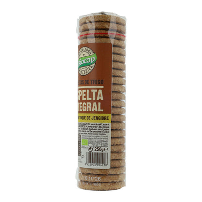 Bolacha Integral de Espelta, Gengibre e Limão Biocop 250g