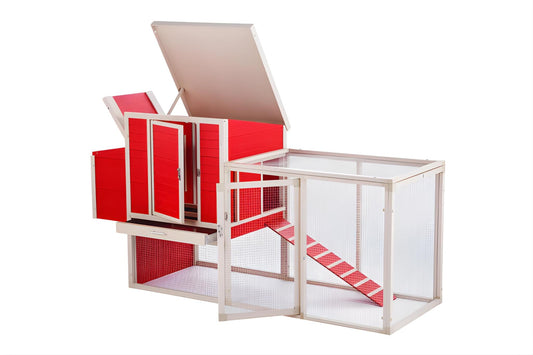 Gallinero Sonora Con Parque Para Exterior Capacidad 4-5 Aves - Ecoflex Material Sostenible Y Duradero. Fácil Montaje_0