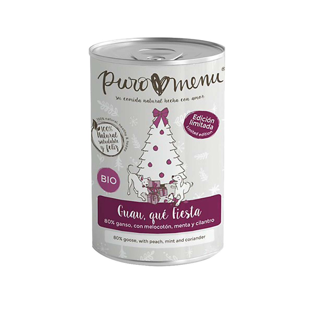 Comida húmeda Barf perros Menú Guau qué Fiesta (Ganso) BIO Puromenu 400 g