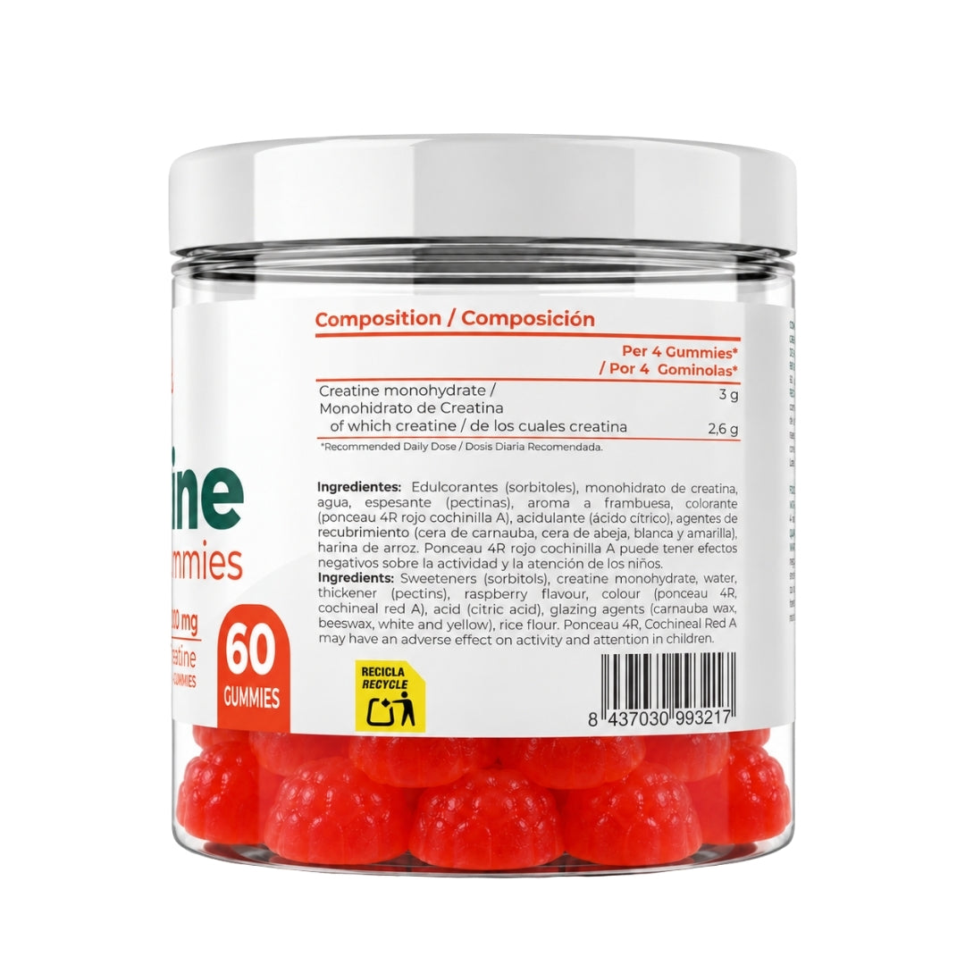 Gummies Creatine sabor Frambuesa Torafood 60 gummies