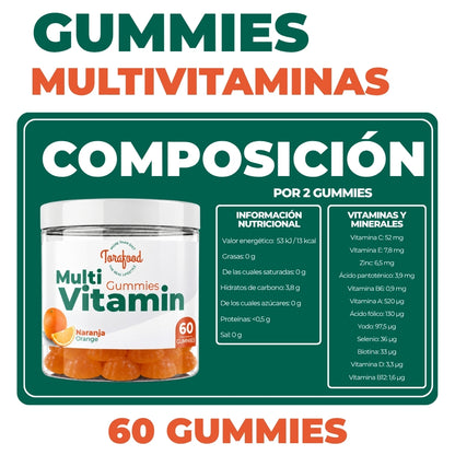 Gummies Multivitamin sabor Naranja Torafood 60 gummies