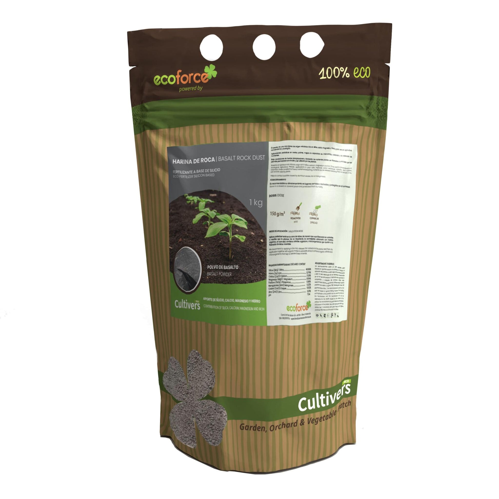 Harina De Roca. Polvo De Basalto Cultivers 2x1kg_0