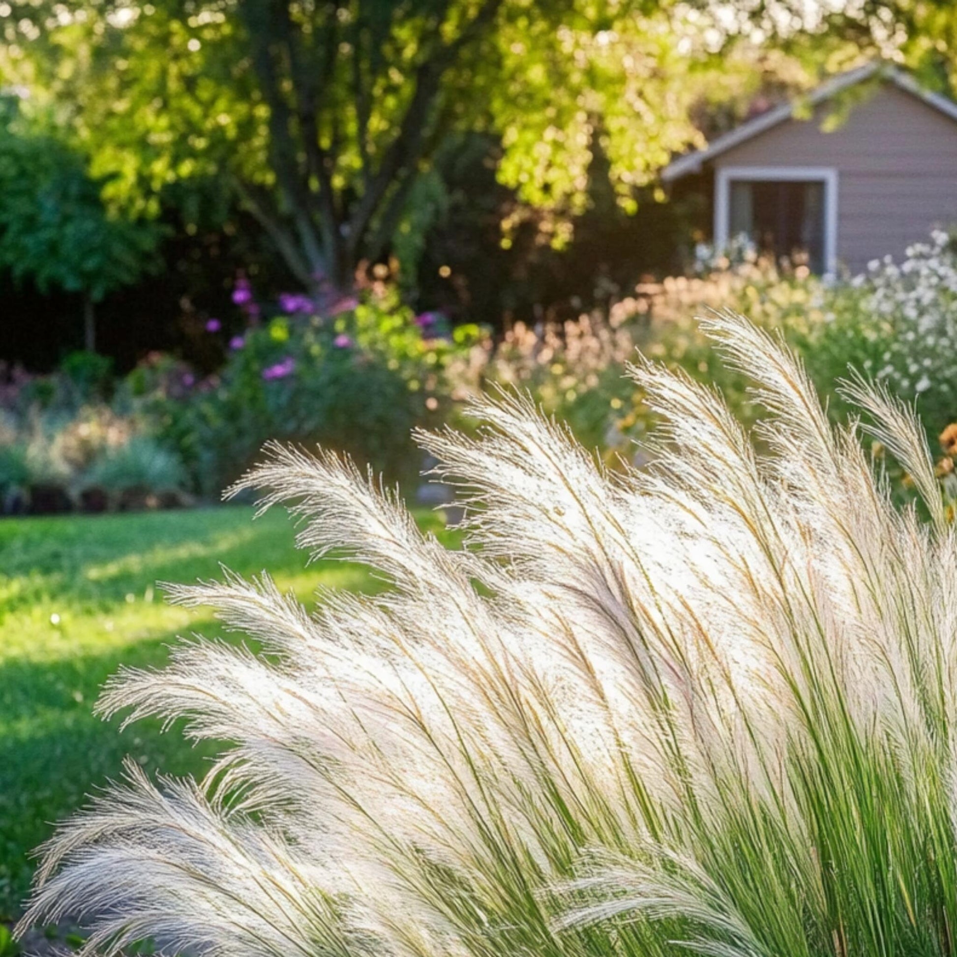 Hierba Plumosa - 2 Pzs - Pennisetum 'stipa' - Altura 40-60cm - ⌀23cm_1
