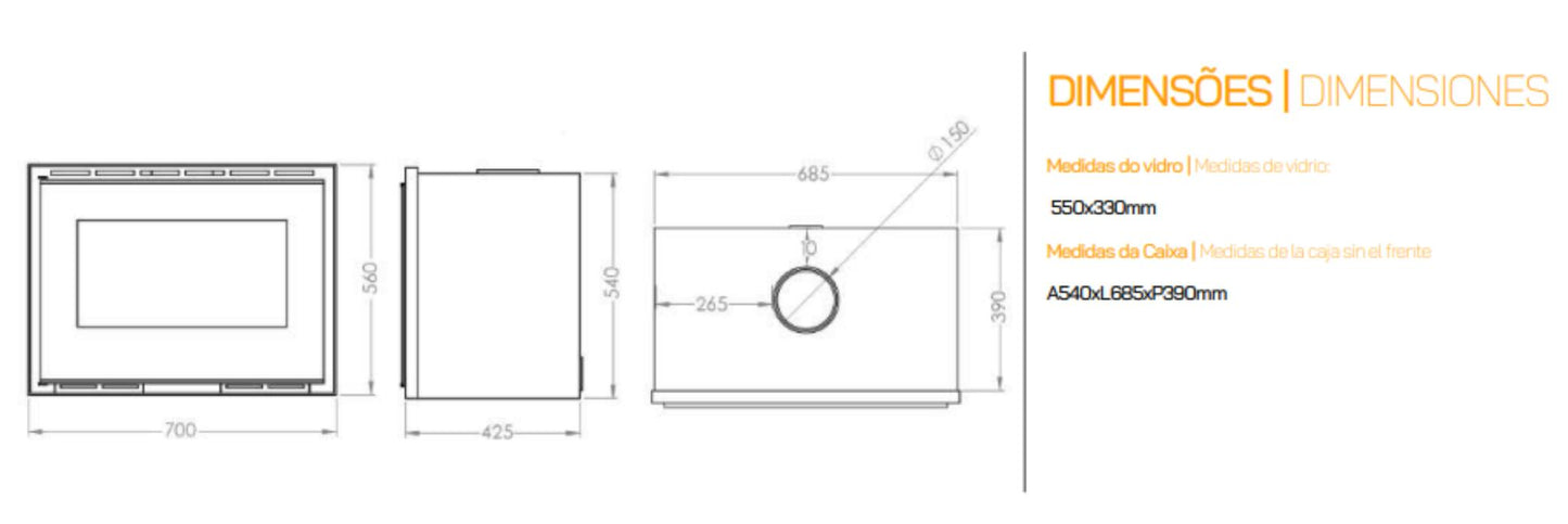 Insertables Con Ventilación A Leña Metlor Modelo Elos 70_2