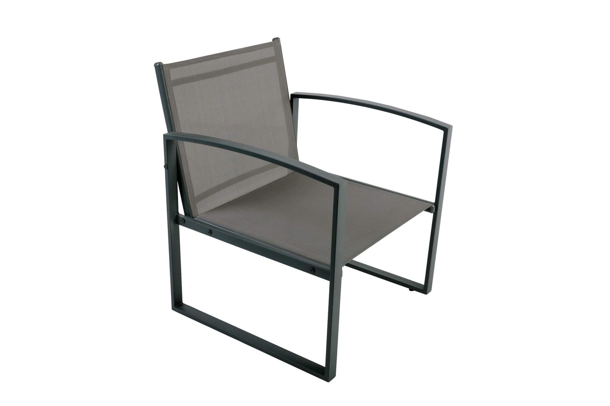 Jakarta Mueble De Jardín 2 Plazas Texaline Y Acero Gris Antracita 2 Sillones + 1 Mesa De Centro - Muebles De Jardín_1