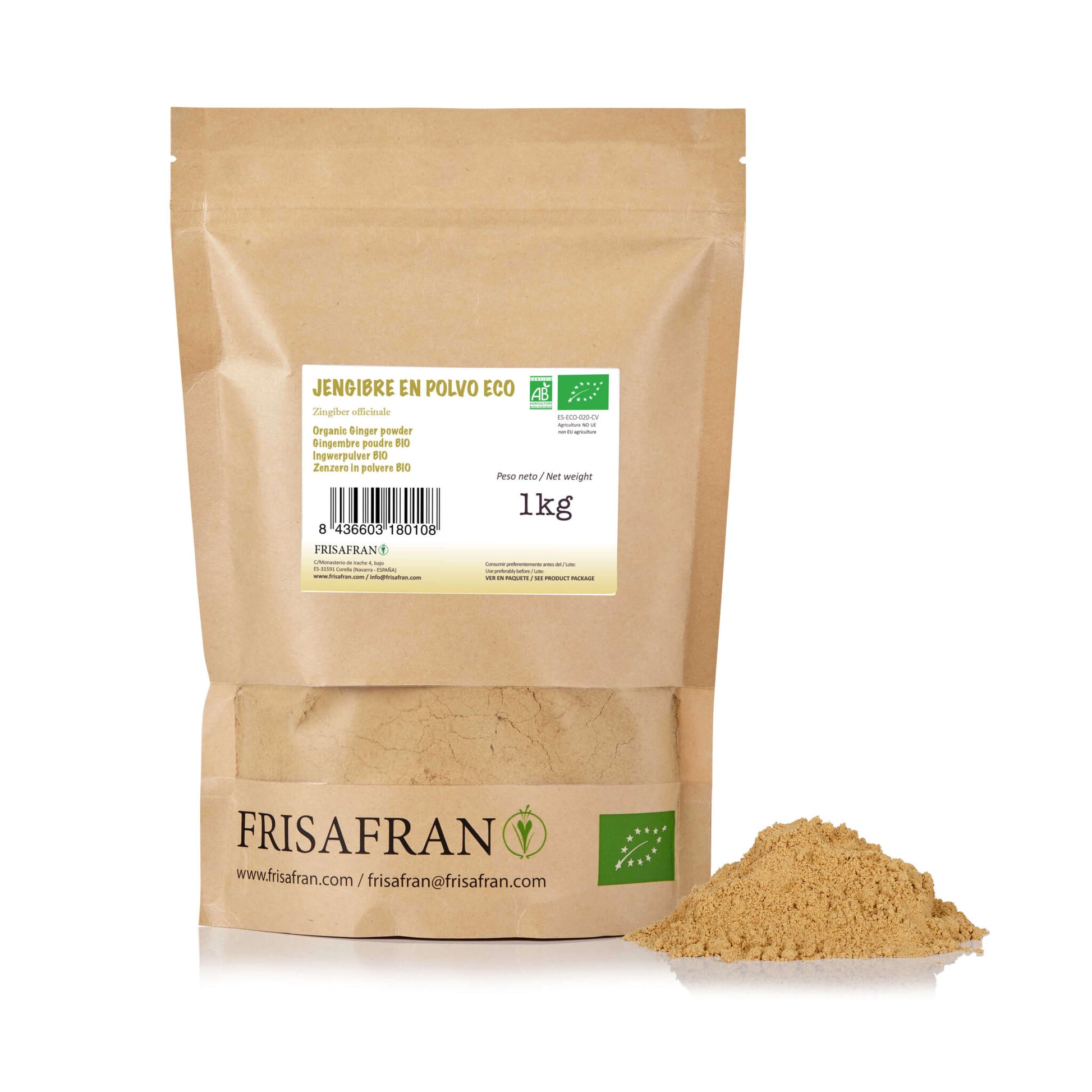 Jengibre En Polvo Ecológico | Calidad | Frisafran 1 Kg_2