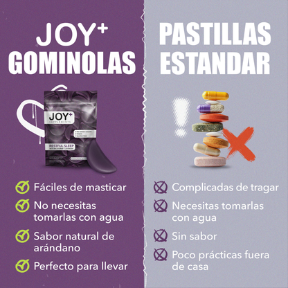 Gummies Sueño Reparador con Melatonina y Lavanda JOY+ 60 uds