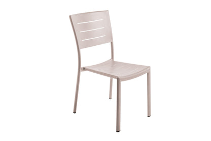 Juego De 4 Sillas Apilables De Jardín De Aluminio Color Topo Nuez Moscada Inari -muebles De Jardín -45x59,5xh84cm_0