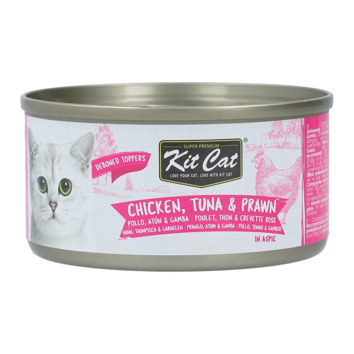 Kit Cat Can Toppers - Frango, Atum e Camarão 80g Ração húmida para gatos