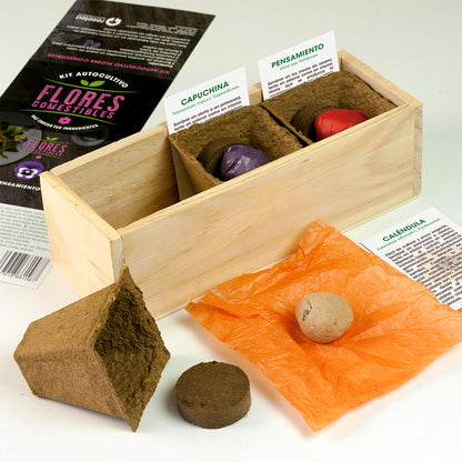 Kit Autocultivo Flores Comestibles | Caléndula, Pensamiento Y Capuchina | Regalo Gourmet_1