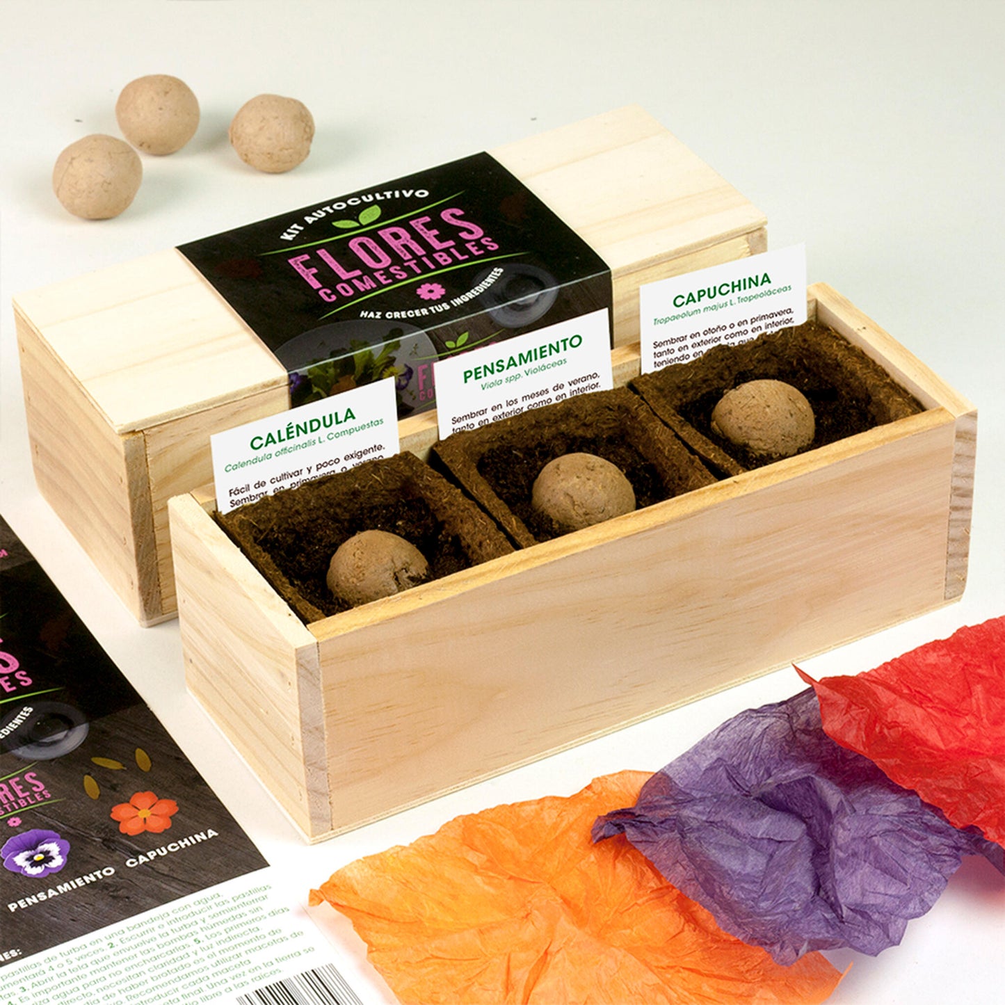 Kit Autocultivo Flores Comestibles | Caléndula, Pensamiento Y Capuchina | Regalo Gourmet_2
