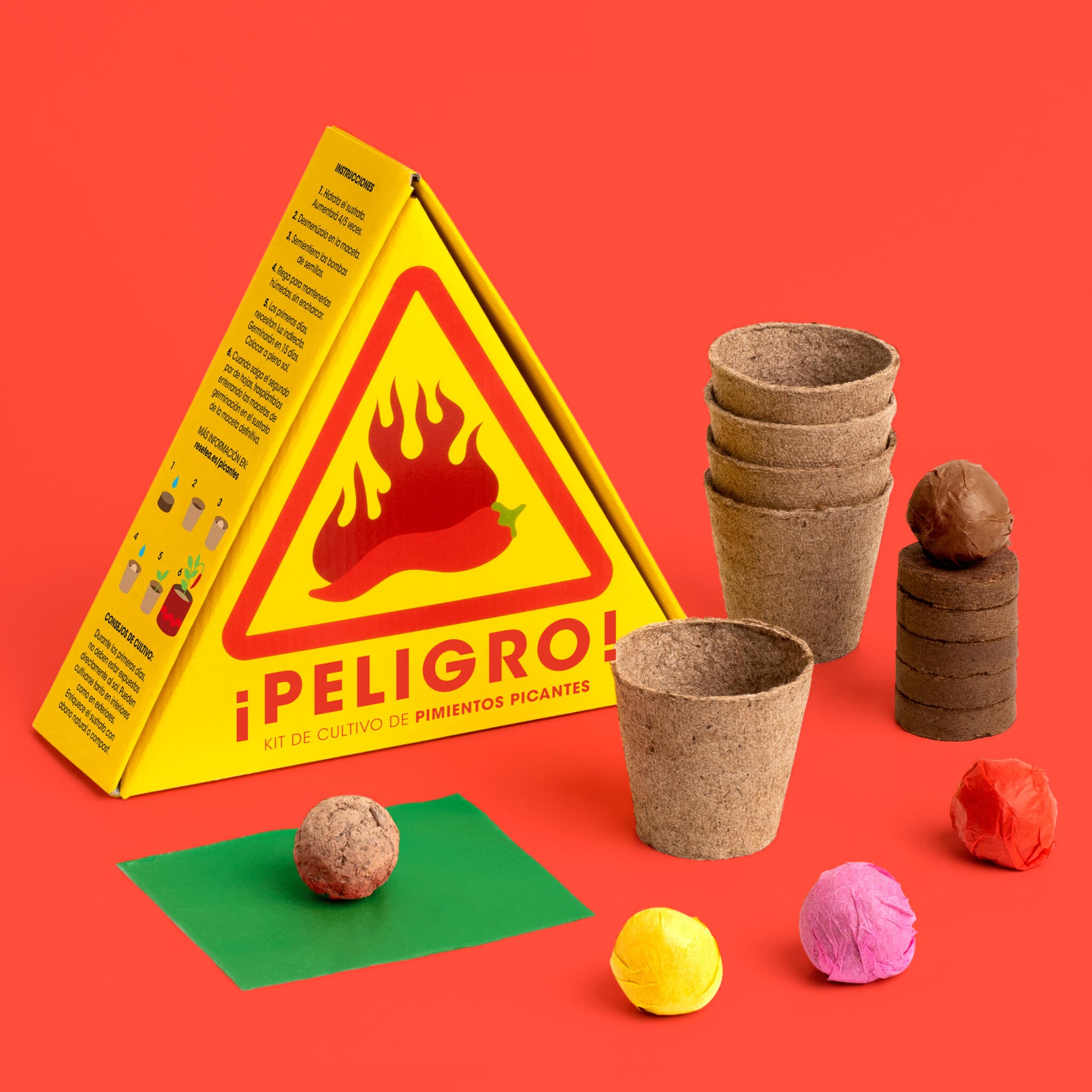Kit Cultivo Pimientos Picantes ¡Peligro! 5 Niveles del Jalapeño al Red Caribbean - Resetea_2