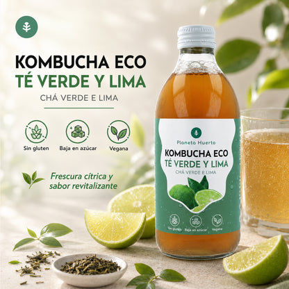 Kombucha ECO chá verde e limão Planeta Huerto 330 ml