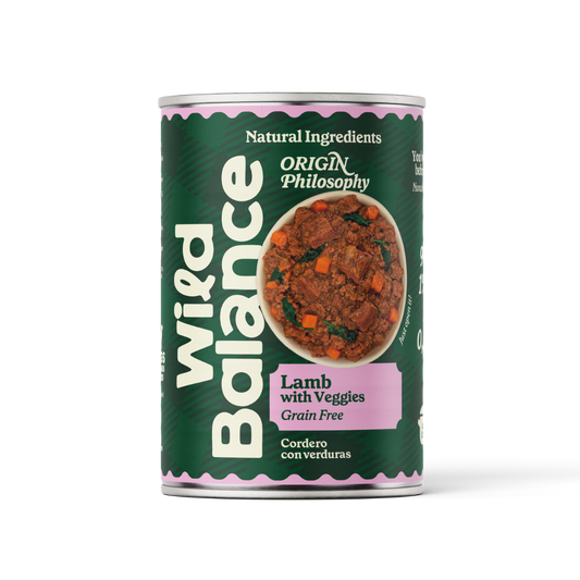 Menú completo BARF de Borrego para cães, Wild Balance, 400 g