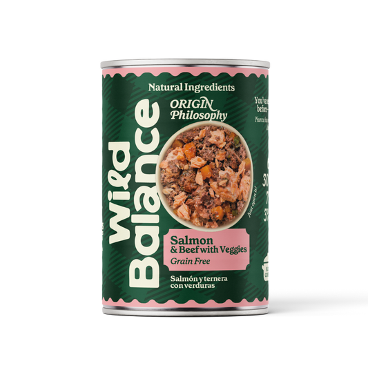 Wild Balance Salmão e Carne Barf Lata para Cães 400g