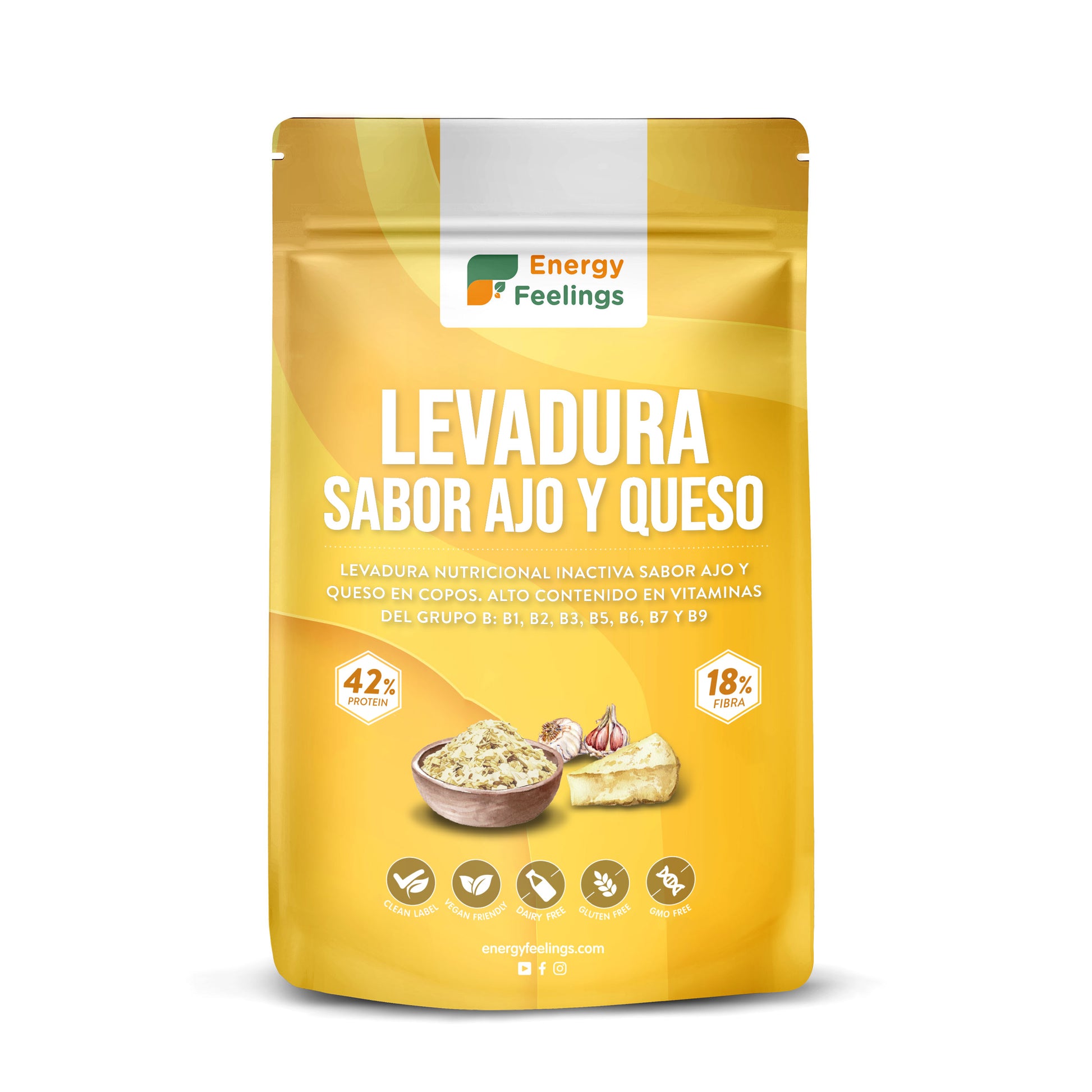 Levedura nutricional com sabor a alho e queijo Energy Feelings 1 kg