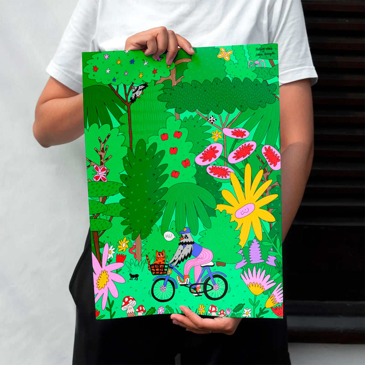 Lámina Decorativa 30x40 cm – Hi, Ilustración de Juani Bengali - Nature Vibes_1