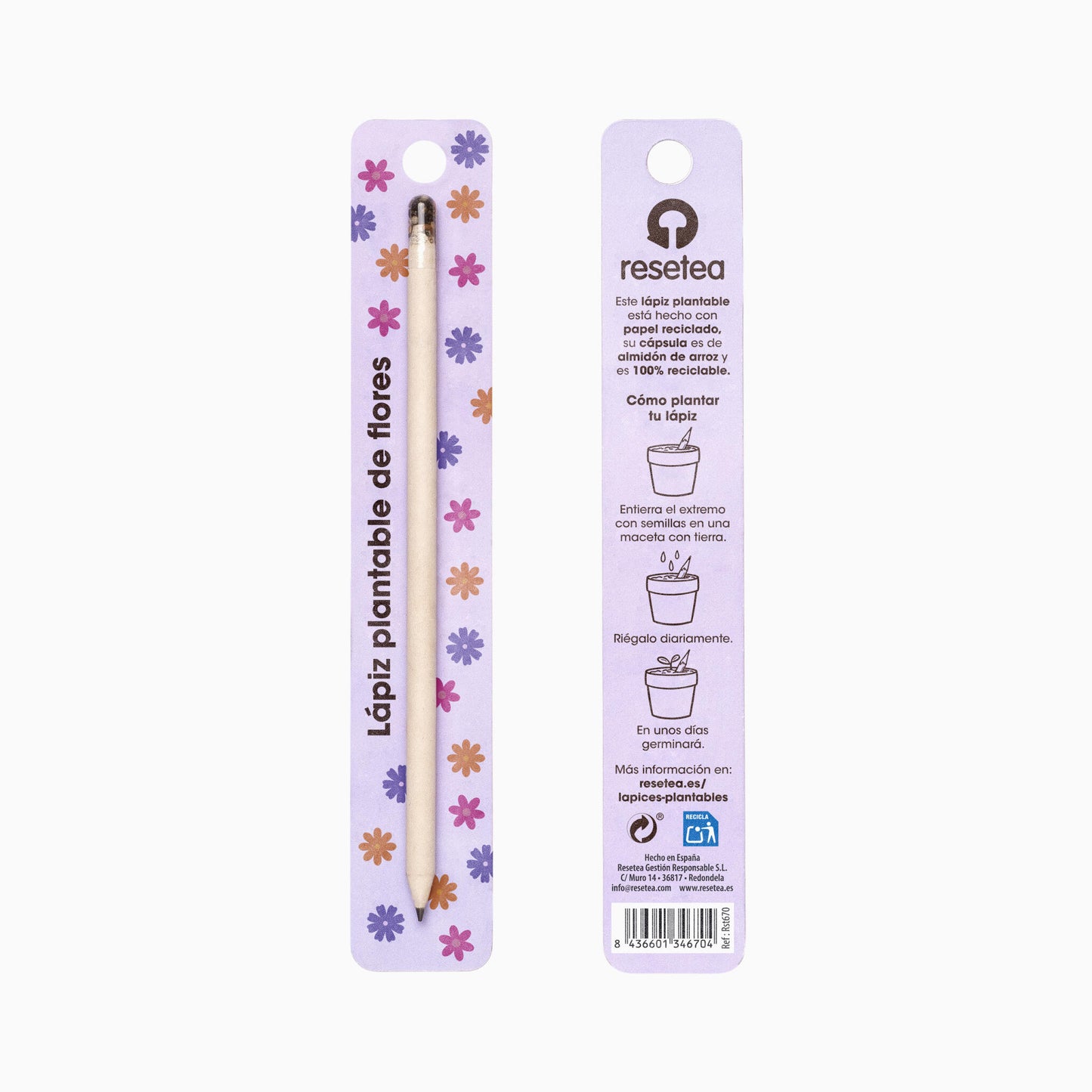 Lápiz Plantable de Flores – Papel Reciclado, Escribe, Dibuja y Plántalo, Regalo Original - Resetea_0