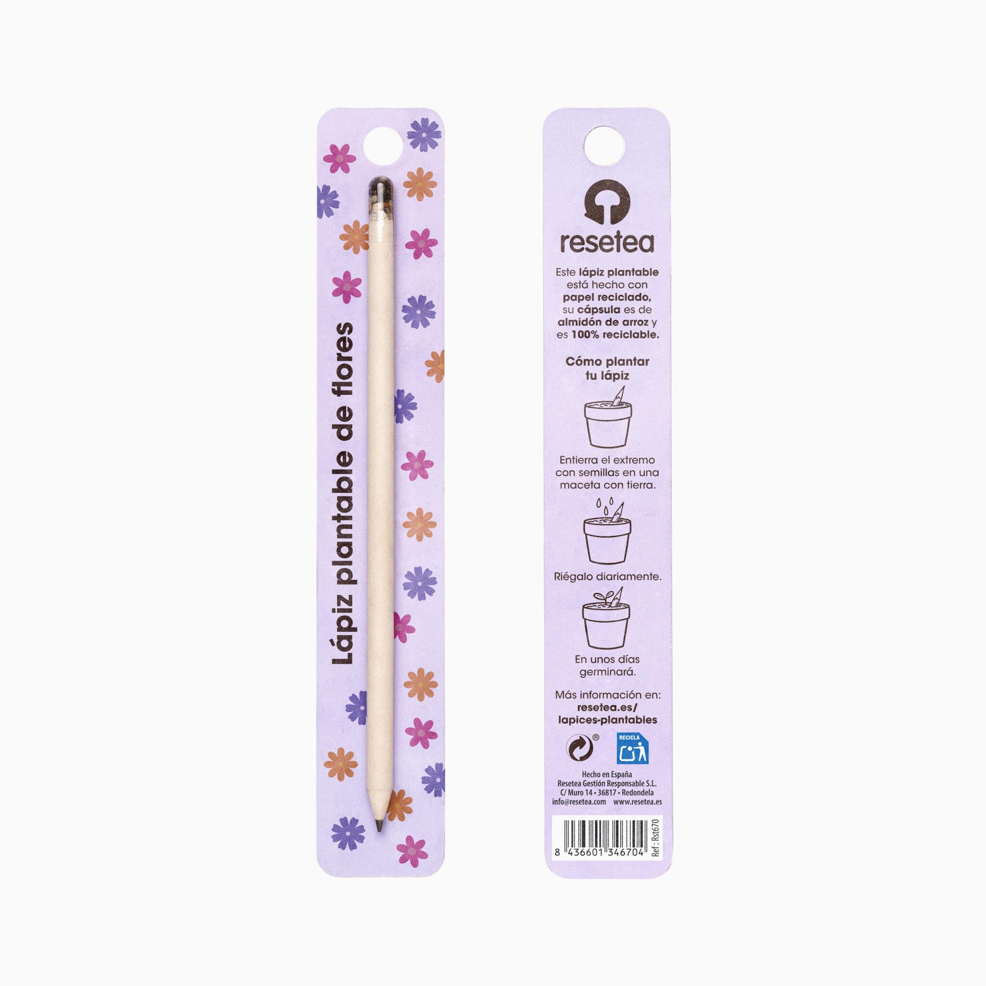 Lápiz Plantable de Flores – Papel Reciclado, Escribe, Dibuja y Plántalo, Regalo Original - Resetea_0