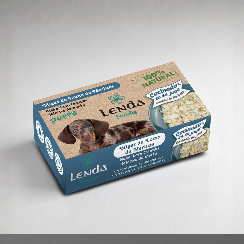 Comida para perro Puppy Migas de lomo de Merluza Lenda 120 g