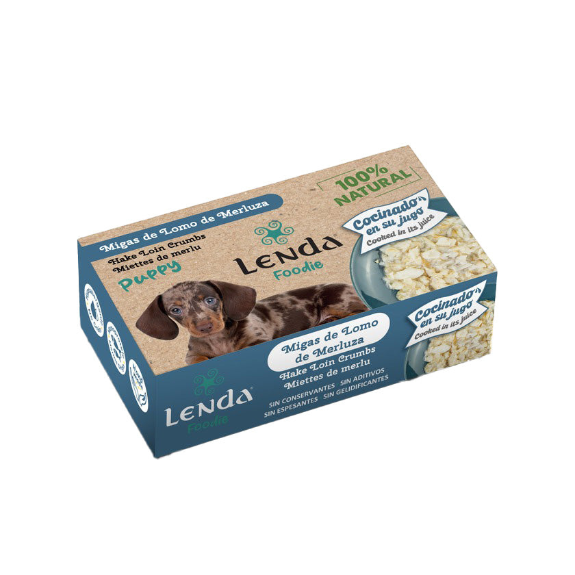 Comida para perro Puppy Migas de lomo de Merluza Lenda 120 g