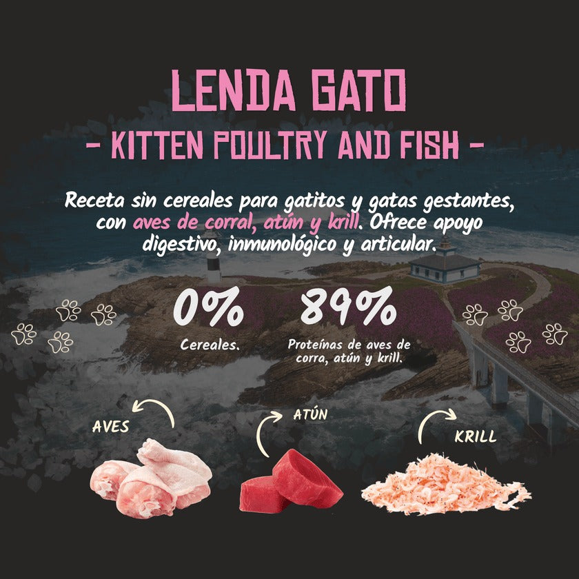 Pienso para Gatitos Aves y Pescado Kitten Grain Free Lenda 2 kg