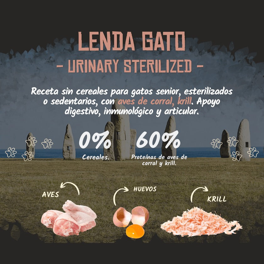 Pienso para Gatos Senior Esterilizados Urinary Grain Free Lenda 2 kg