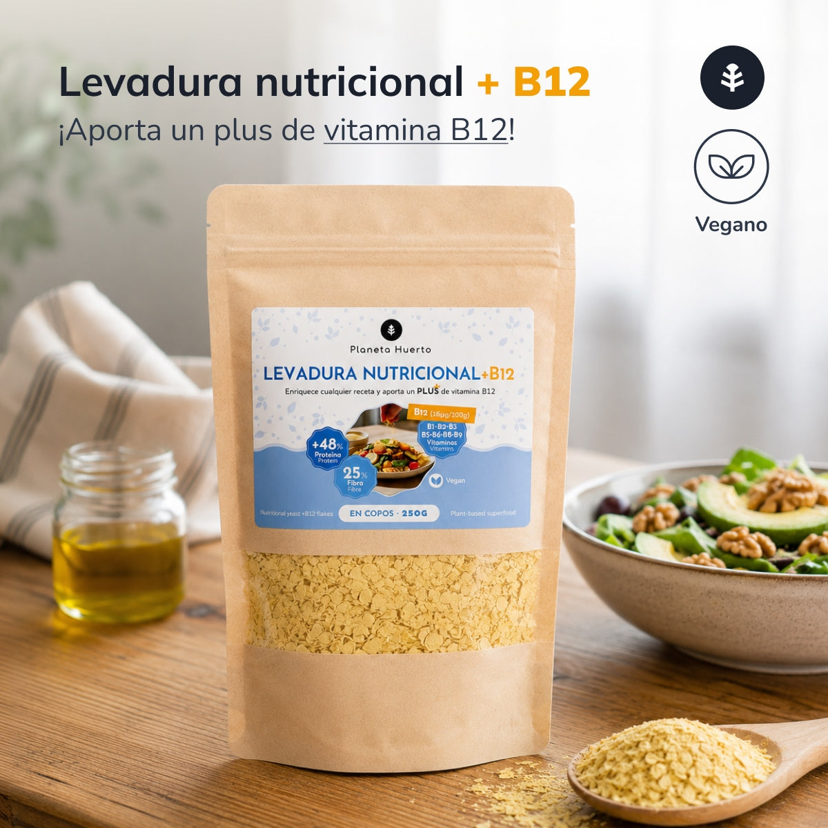 Levedura Nutricional + B12 Planeta Huerto 1 kg