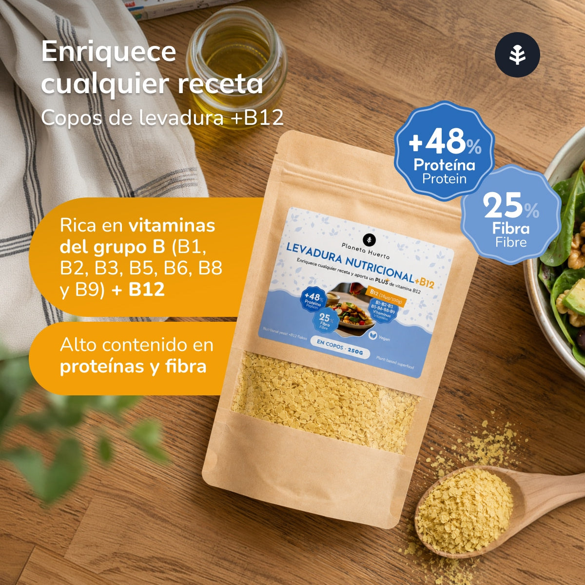 Levedura Nutricional + B12 Planeta Huerto 1 kg