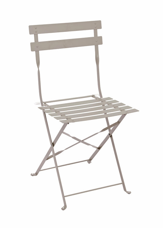 Lote De 2 Sillas De Jardín Plegables De Acero Gris - Muebles De Jardín - 41x46x80cm_0
