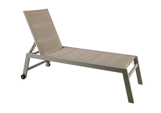 Lote De 2 Tumbonas Pampa Texaline Taupe Con 2x1 Espuma Y Aluminio Multiposiciones Con Ruedas Apilables 199x65x42cm_0
