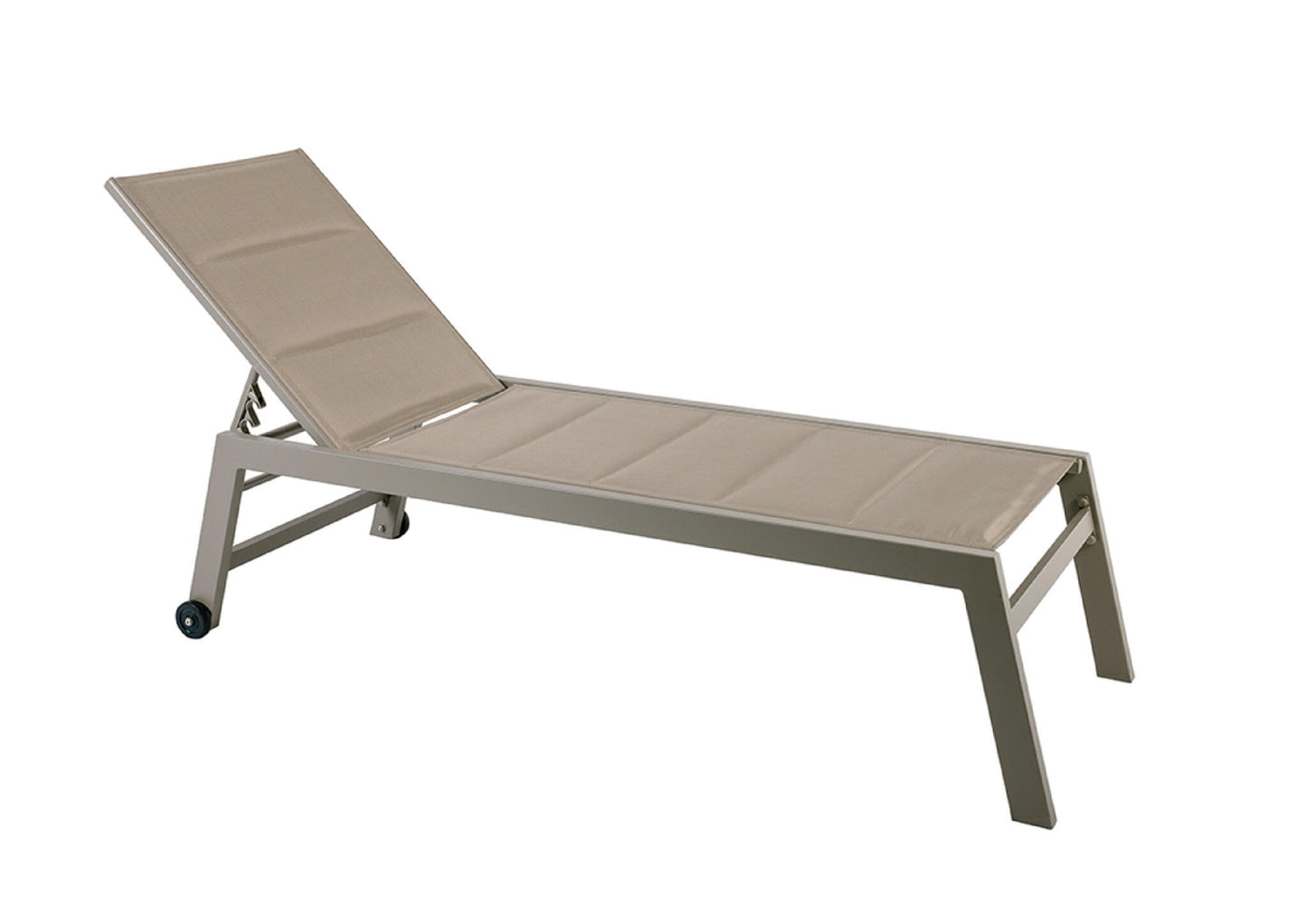 Lote De 2 Tumbonas Pampa Texaline Taupe Con 2x1 Espuma Y Aluminio Multiposiciones Con Ruedas Apilables 199x65x42cm_1