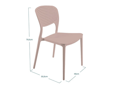 Lote De 4 Sillas Apilables De Polipropileno Kos Beige Putty - Muebles De Jardín - 46x51xh79.5cm_2