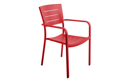 Lote De 4 Sillas De Jardín Apilables Inari Rojas - Muebles De Jardín - 56x58xh85cm_0