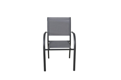 Lote De 4 Sillones De Jardín Apilables Gris Antracita - Muebles De Jardín - Texaline Aluminio 65x56x86cm_1