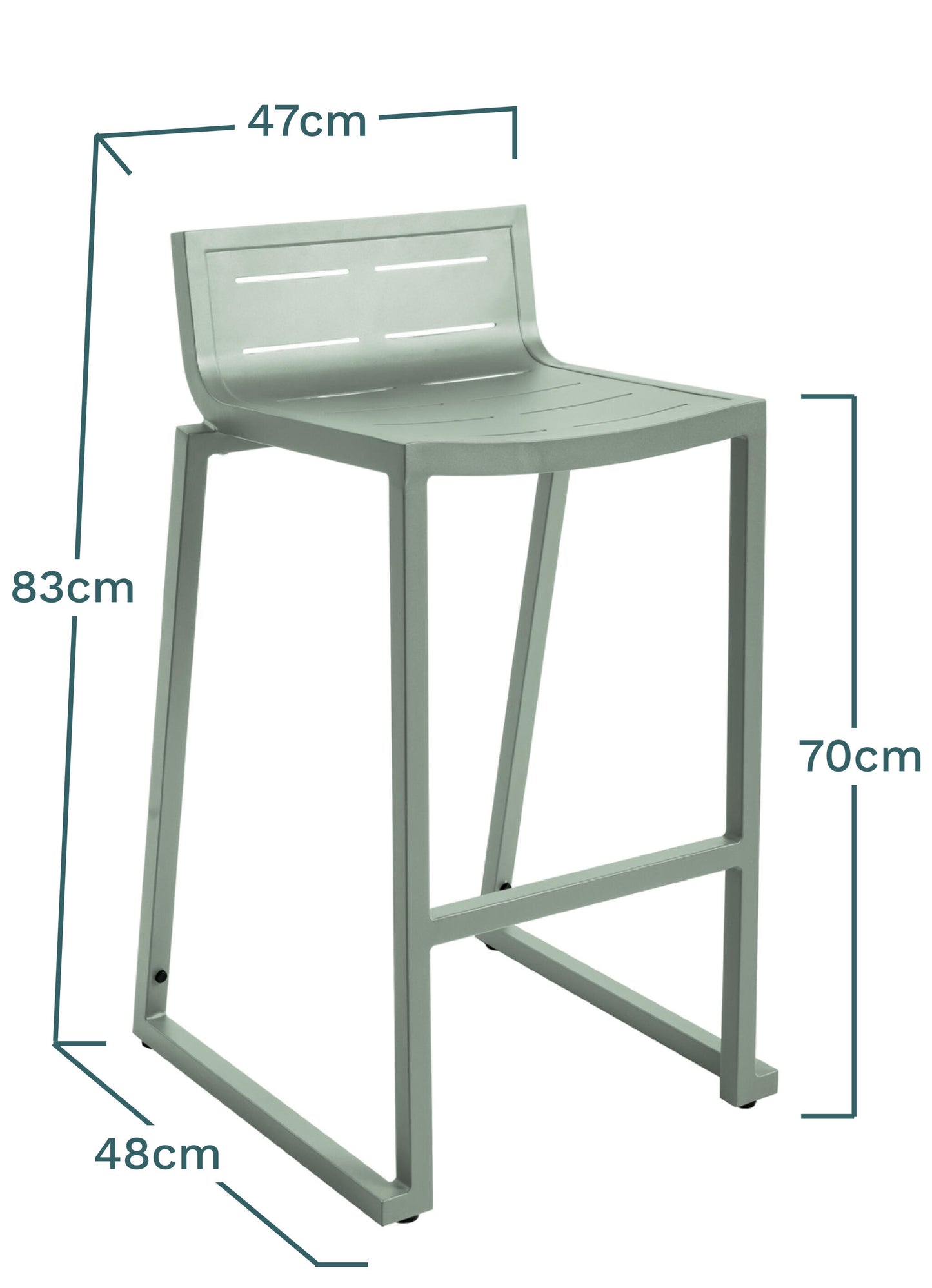 Lote De 4 Taburetes De Jardín Inari De Aluminio Verde Romero 47x48x86cm - Silla De Jardín_3
