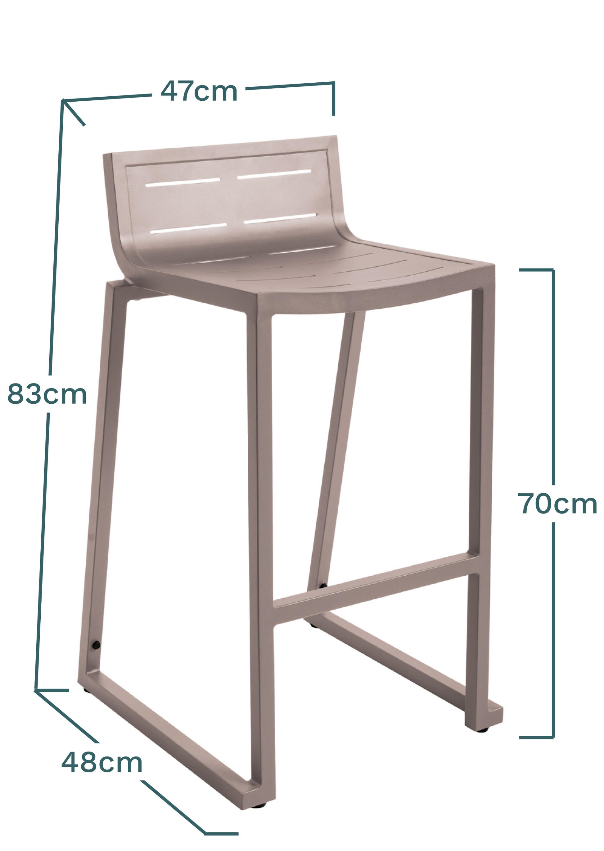 Lote De 4 Taburetes De Jardín Inari Nuez Moscada Topo 47x48x86cm - Silla De Jardín_3
