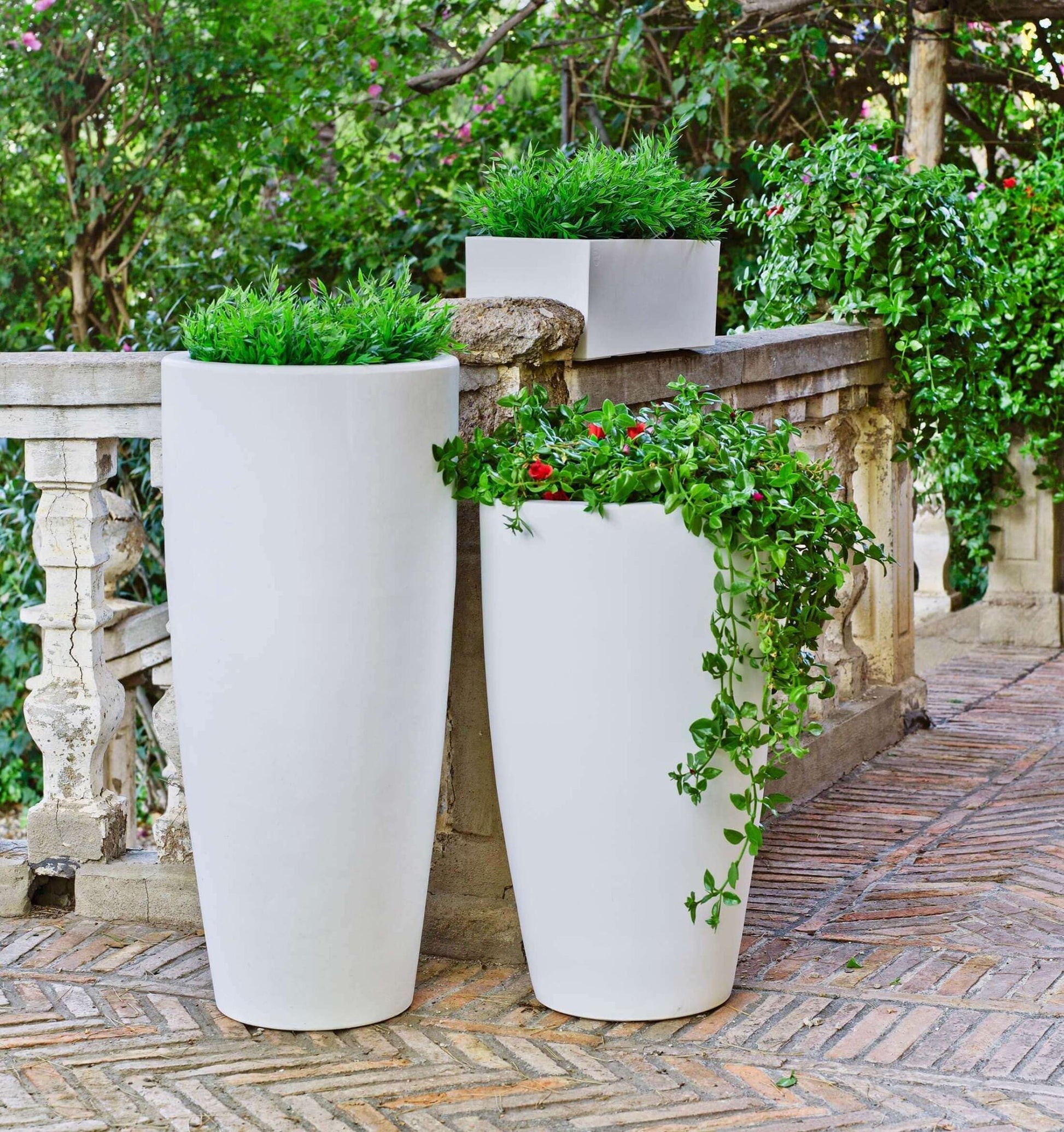 Macetero Bambú / Ø40x90 Cm. / Blanco / Luz Fría Con Cable_5