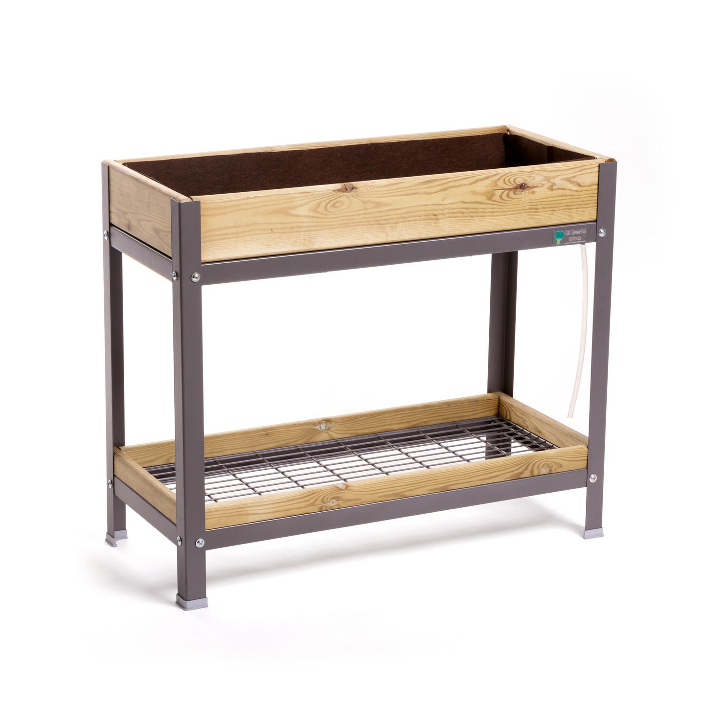 MI HUERTO URBAN Jardinera Elevada Madera con Bandeja Recoge Aguas | Estructura Metálica | Gris | 90x40x78cm_0
