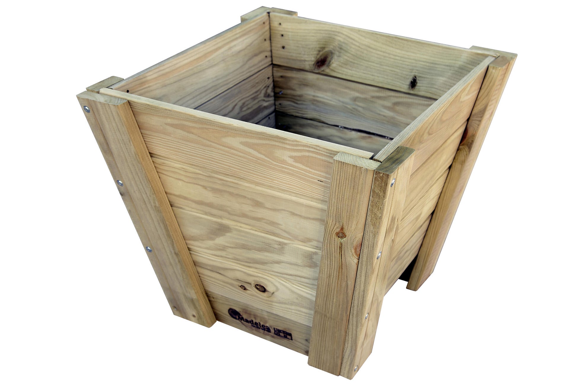 Macetero Abril Cerrado De Madera Autoclave De 60 X 60 X 52 Cm 10° 90l + Bolsa Geotextil_0