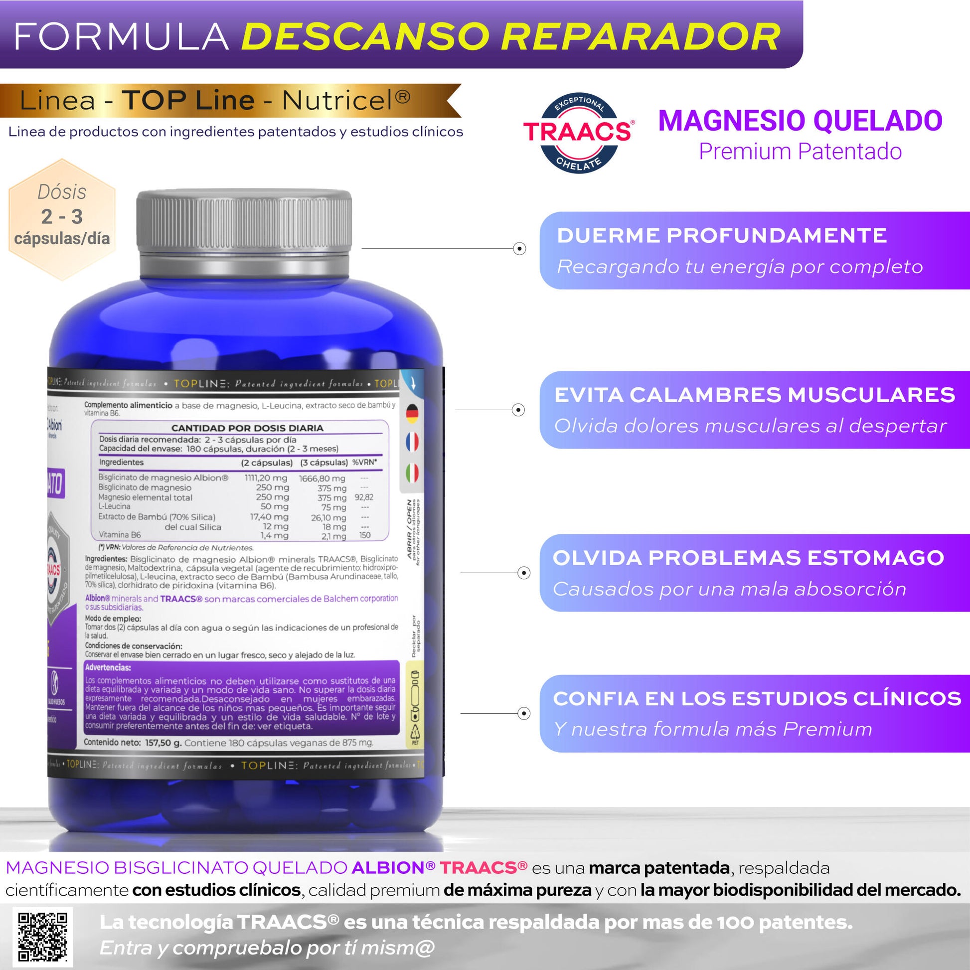 Magnesio Bisglicinato Albion® Traacs® + Vitamina B6 - Nutricel_1