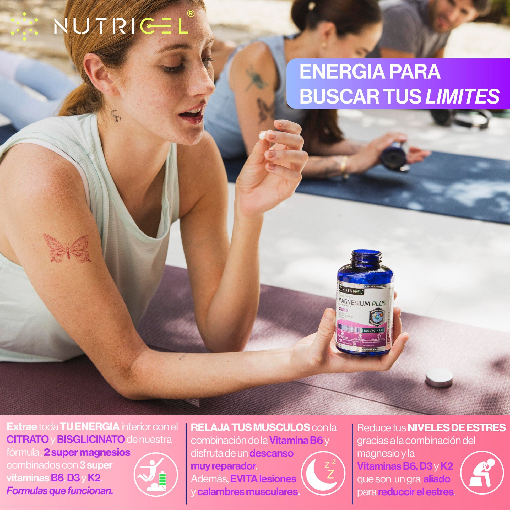 Magnesio Con Bisglicinato Y Citrato + Vitamina D3 Y K2 - 180 Cápsulas - Nutricel_1