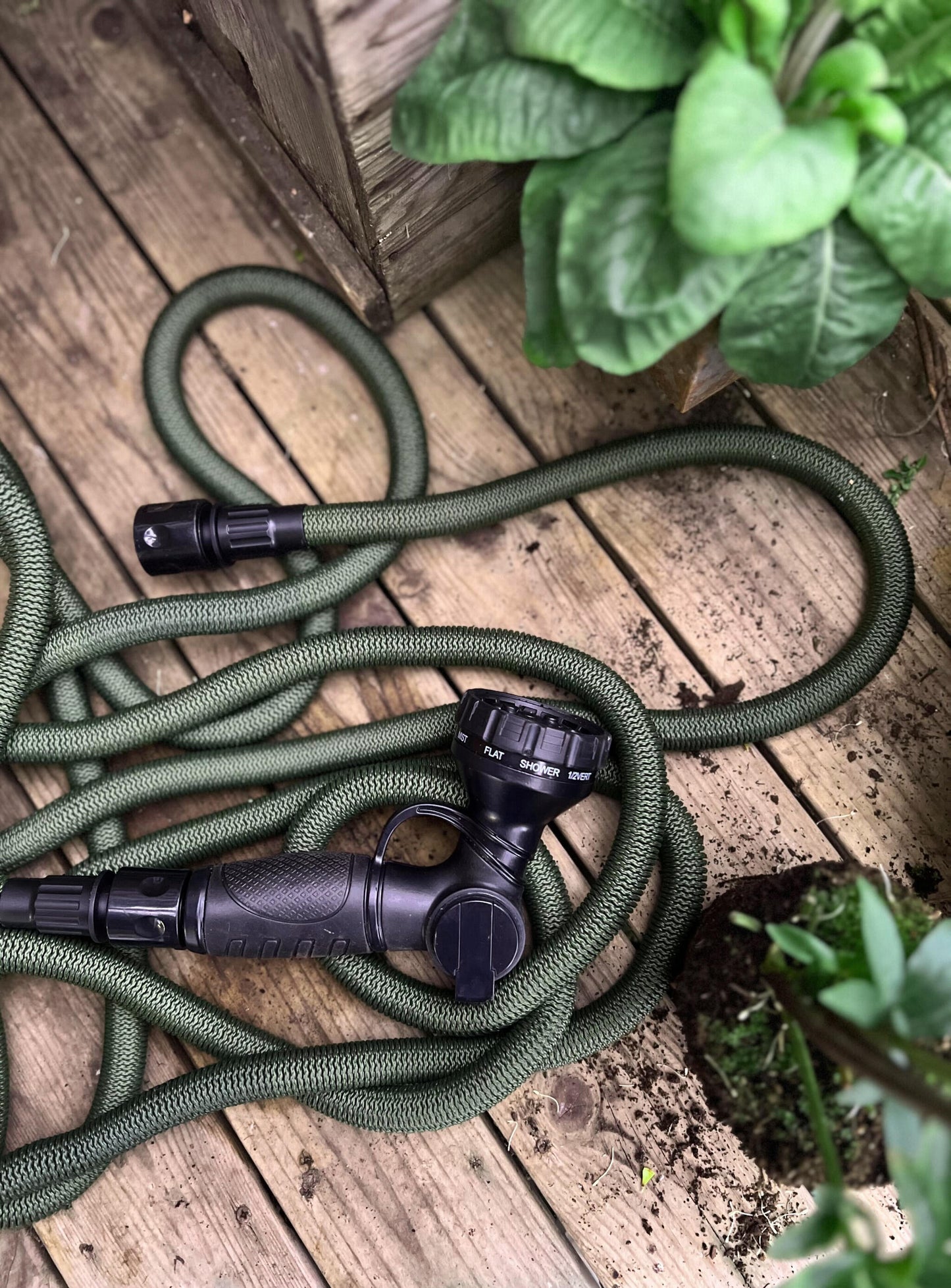 Manguera De Riego Deluxe - Set, Verde, 15 M, Tejido, Interior De Látex, Pistola De Metal_3