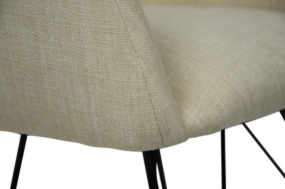 Mecedora , Mecedora Mecedora Tela Beige Madera Y Pata De Metal 86x62x72cm- Muebles De Sala_3