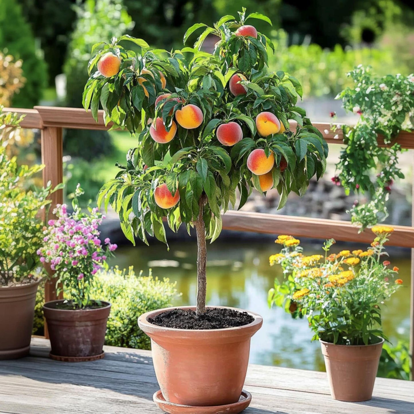 Melocotonero - 2 Pzs - Prunus Bonanza Saturne - Altura 60-70cm - ⌀15cm_1