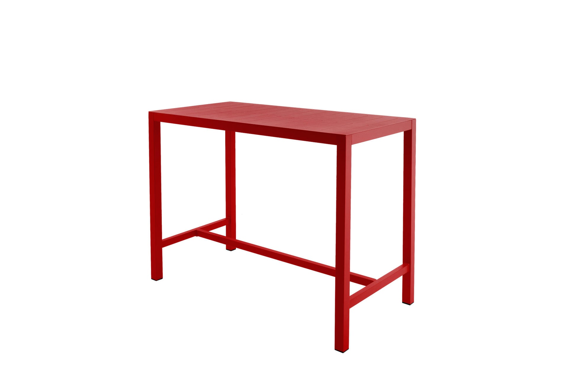 Mesa Alta Inari Roja Para 4 Personas Aluminio 140x70x103cm - Muebles De Jardín_0